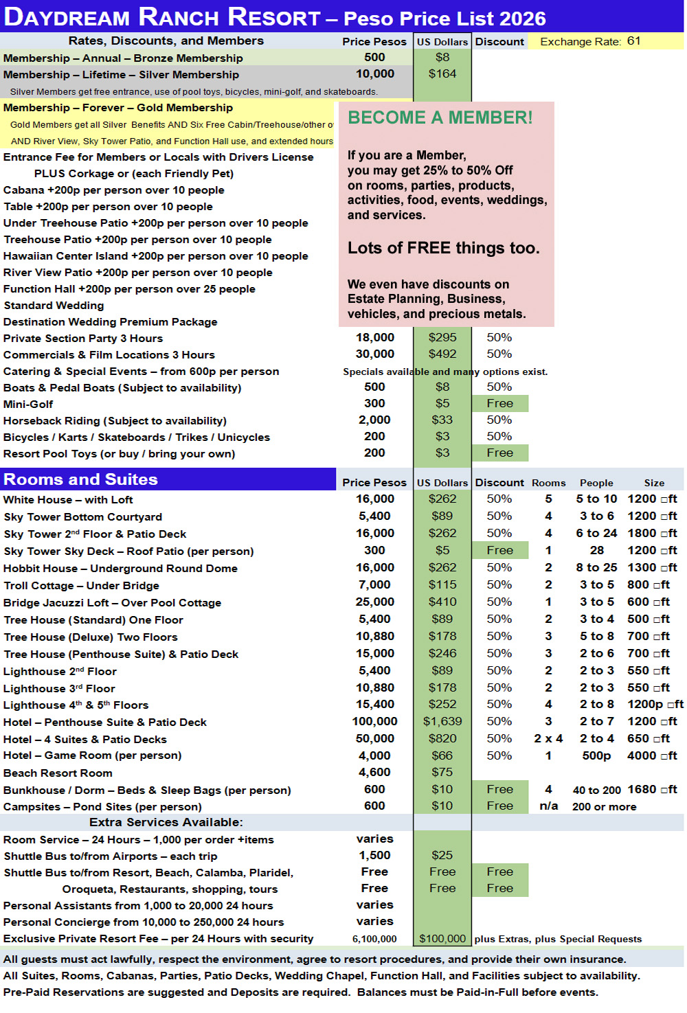 Membership & Prices